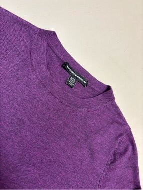 Katherine Barclay Purple Crewneck Sweater for Women. 100% Merino Wool
